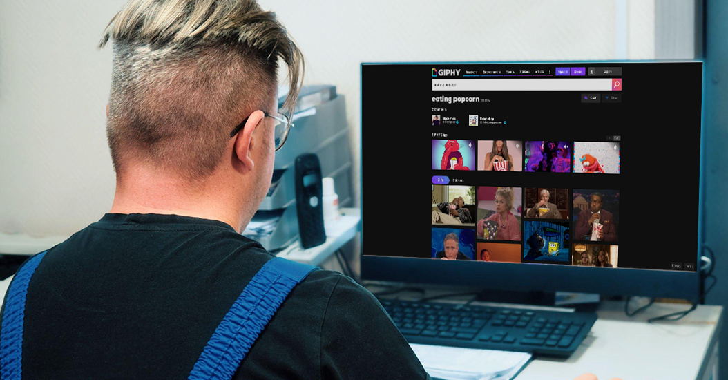 Office comedian searches for perfect GIF to use in group chat