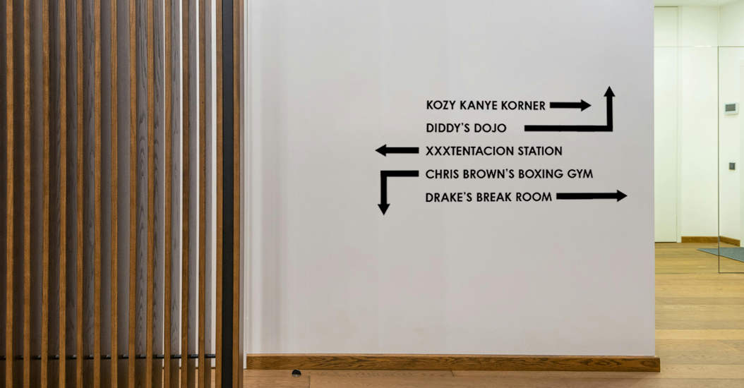 Edgy startup names meeting rooms after problematic rappers
