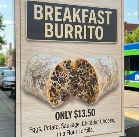 A disgusting AI-generated monstrosity that will ruin lunch for you.